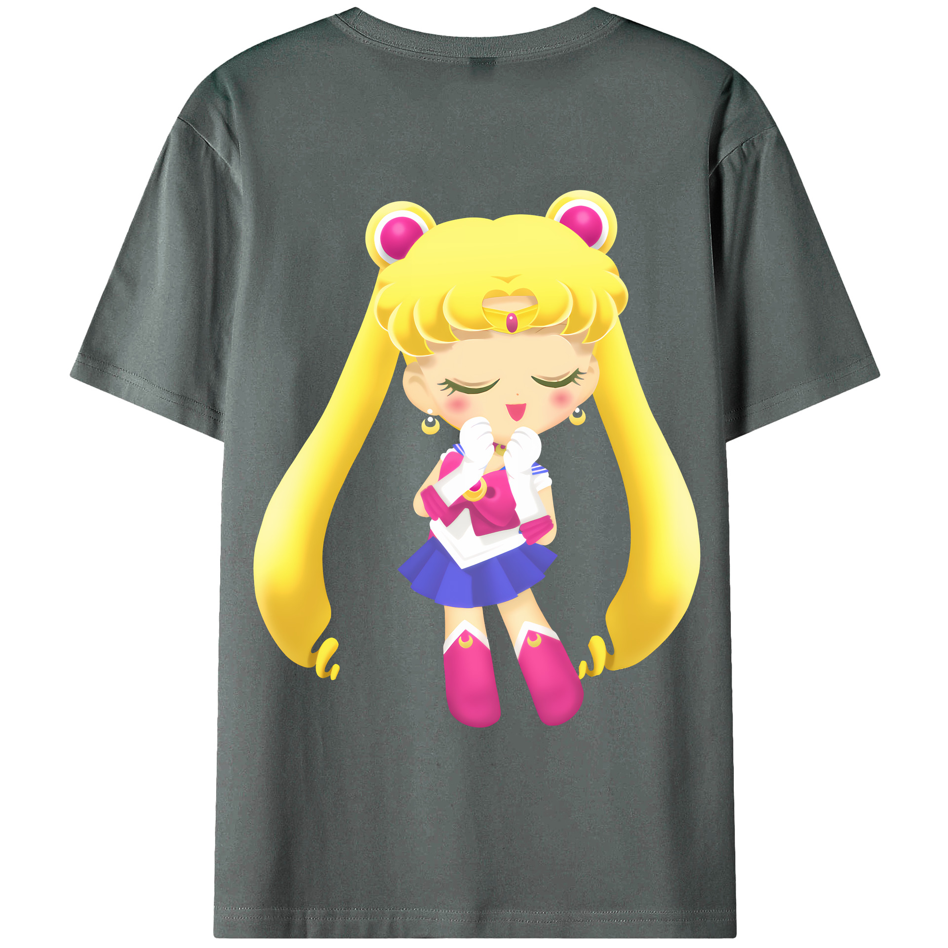 （画像用） 美少女戦士セーラームーン 月野 うさぎ つきの うさぎ Sailor Moon Tsukino Usagi 綿100％ メンズ半袖Tシャツ（バックプリント） 通気性
